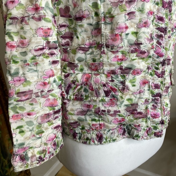 Dolce & Gabbana Silk Printed Rouged Floral Jacket Pink White sz 40 - Picture 5 of 12